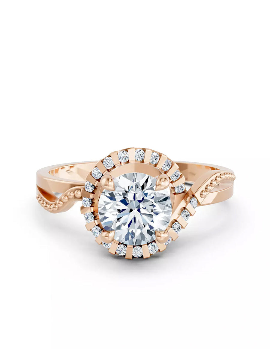 Anillo de Compromiso - piedras laterales - AMORE576-RD-CZ