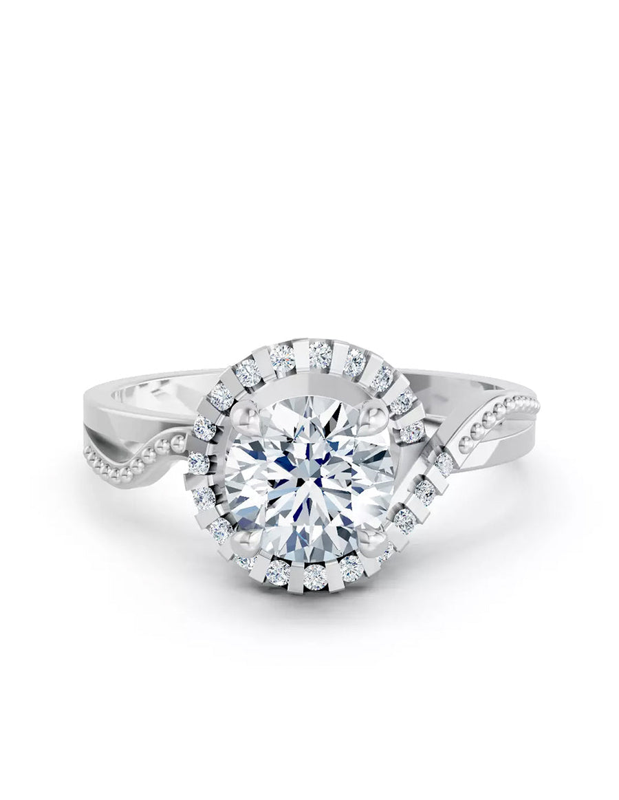 Anillo de Compromiso - piedras laterales - AMORE576-RD-CZ