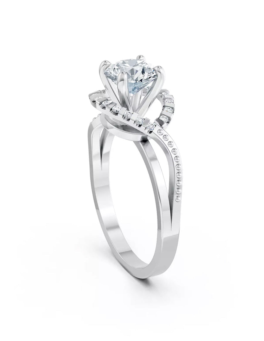 Anillo de Compromiso - piedras laterales - AMORE576-RD-CZ