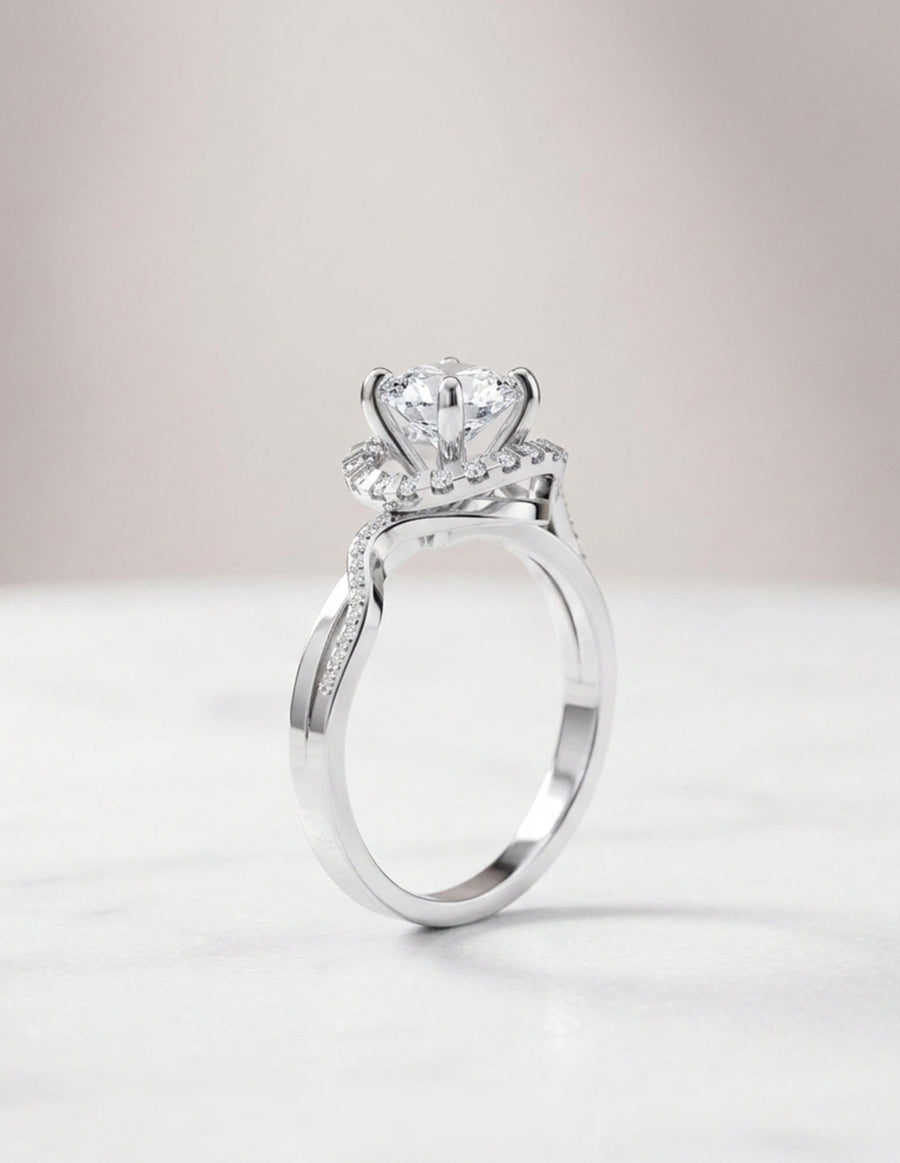 Anillo de Compromiso - piedras laterales - AMORE576-RD-CZ