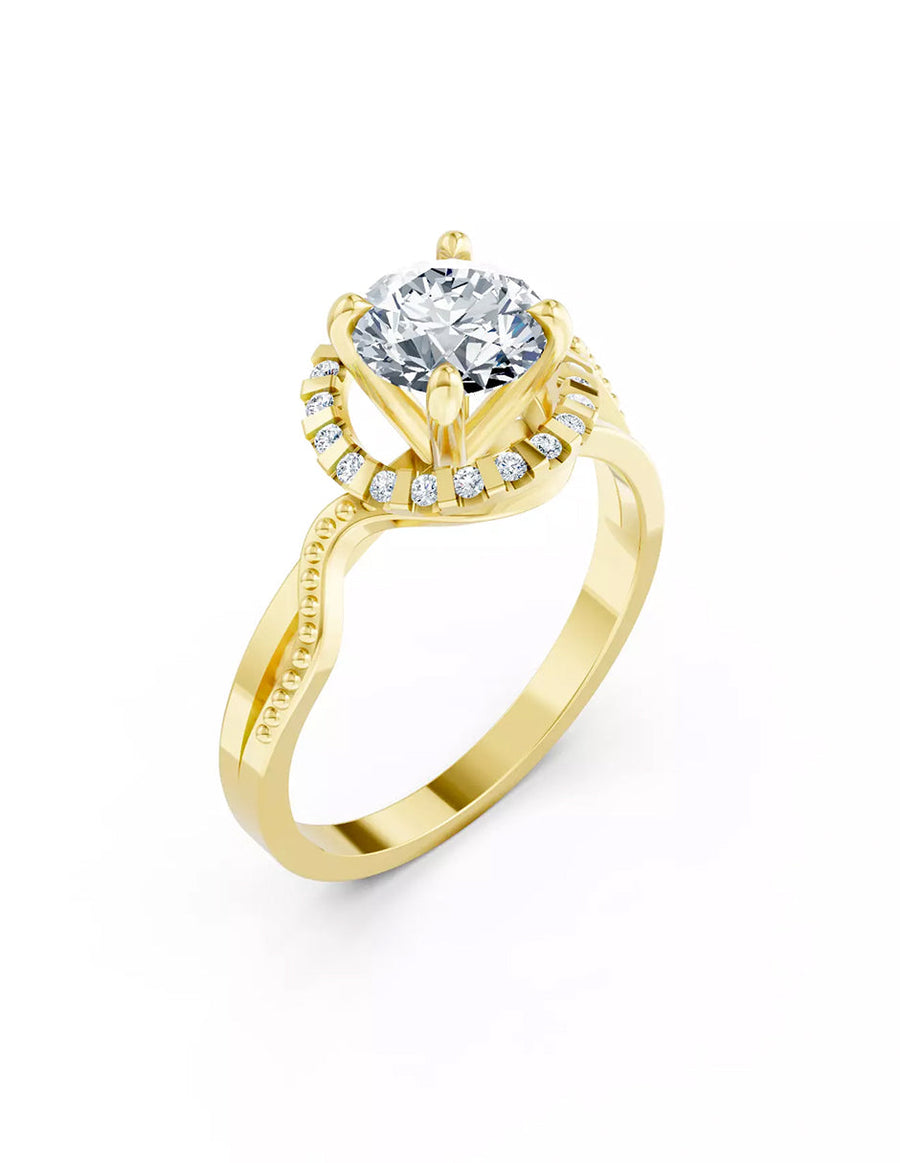 Anillo de Compromiso - piedras laterales - AMORE576-RD-CZ