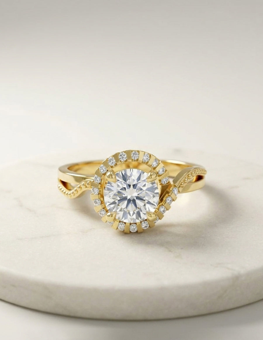 Anillo de Compromiso - piedras laterales - AMORE576-RD-CZ
