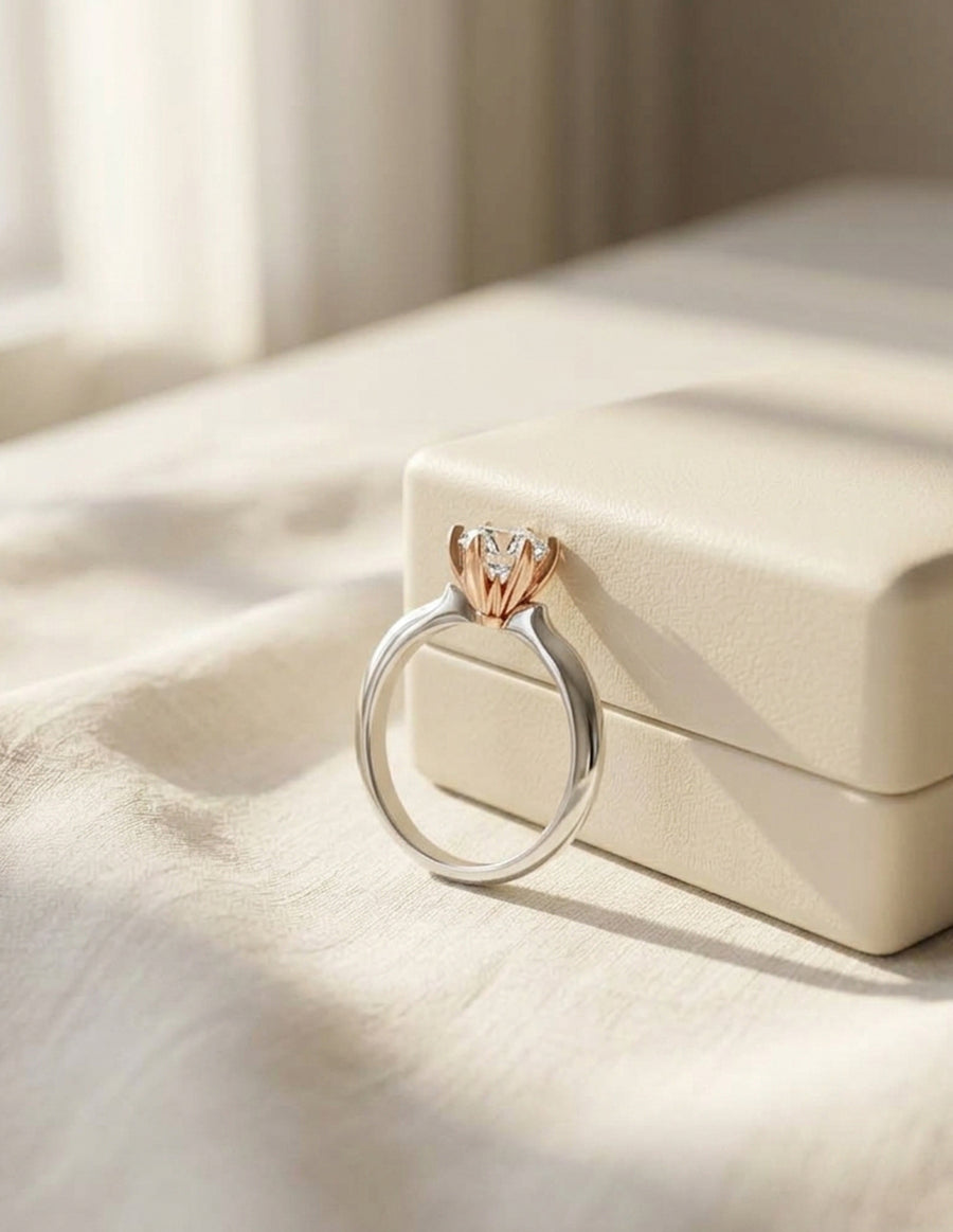 Anillo de Compromiso - solitario - AMORE577-RD-CZ