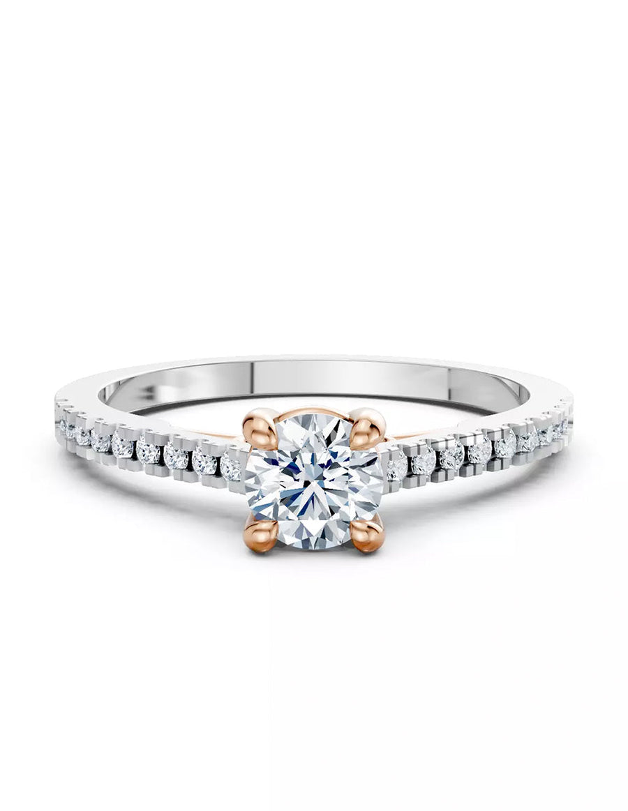Anillo de Compromiso - piedras laterales - AMORE578-RD-CZ