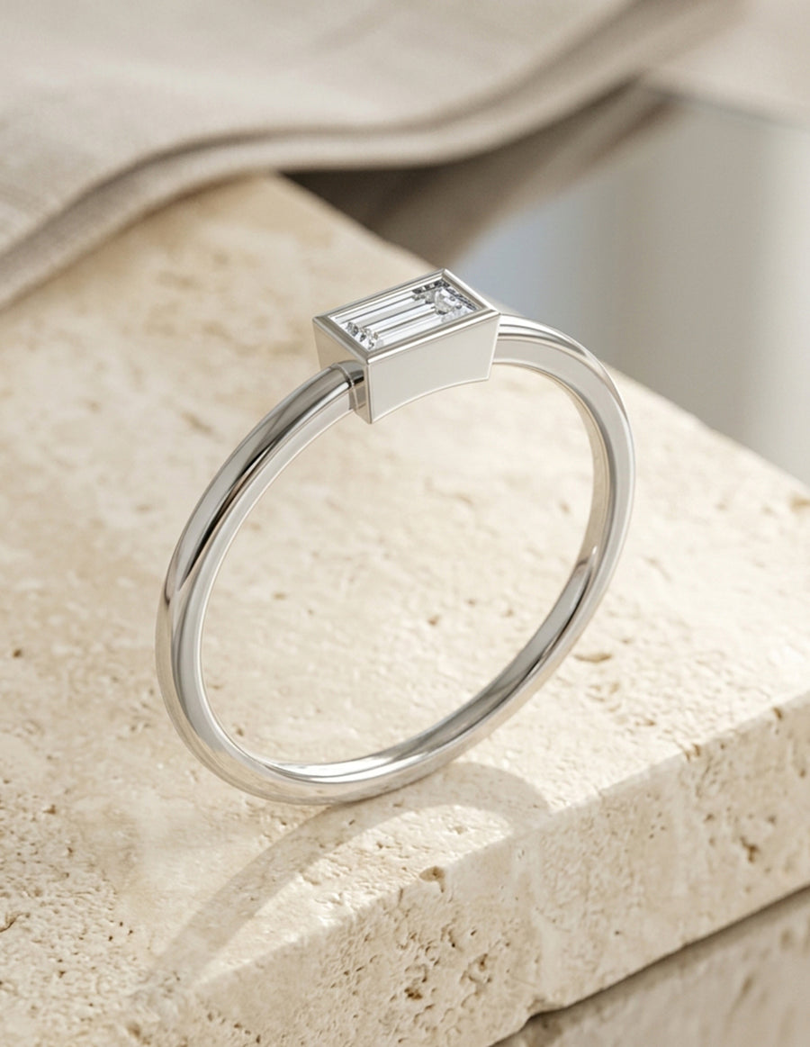 Anillo de Compromiso - solitario - AMORE579-EM-CZ