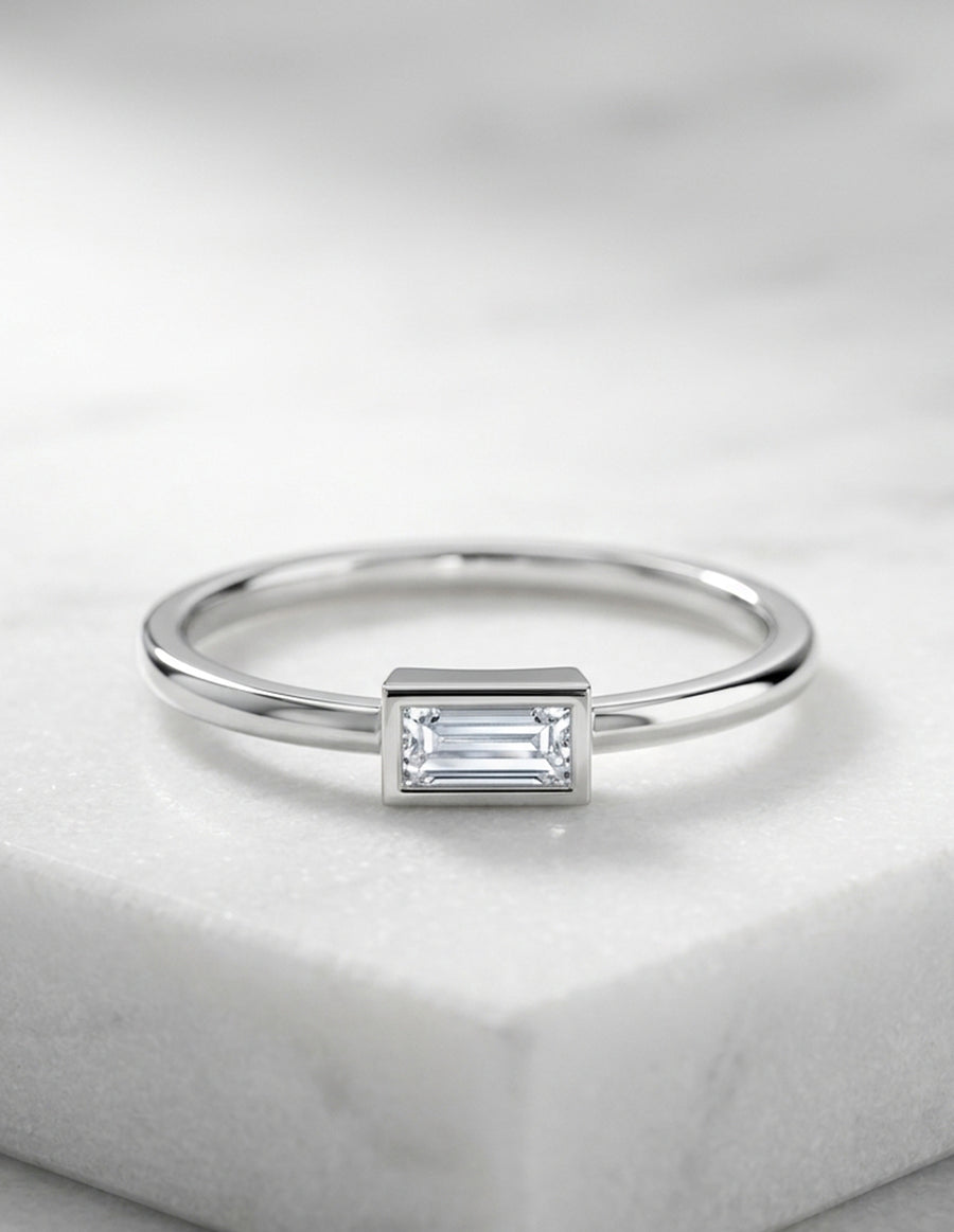 Anillo de Compromiso - solitario - AMORE579-EM-CZ