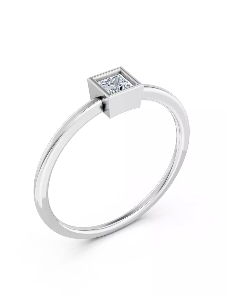 Anillo de Compromiso - solitario - AMORE579-PR-CZ