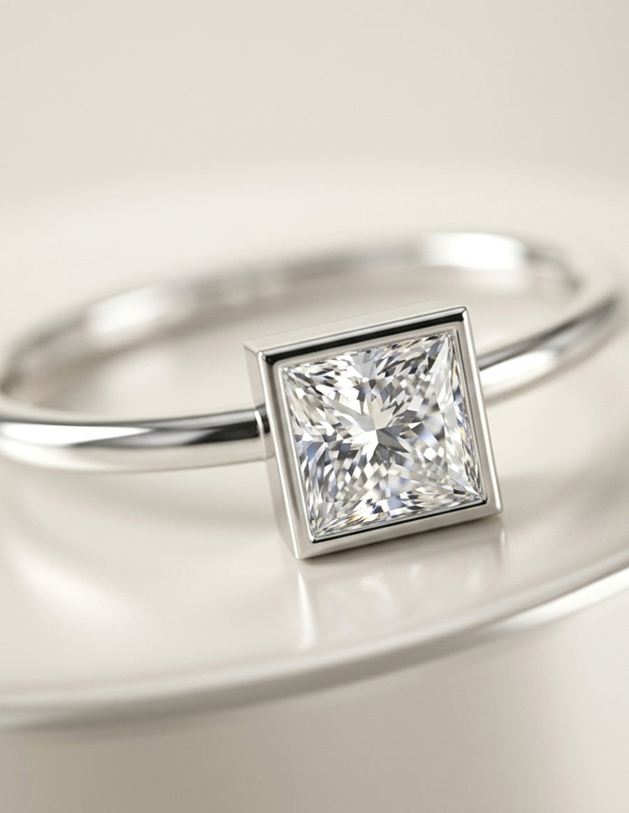 Anillo de Compromiso - solitario - AMORE579-PR-CZ