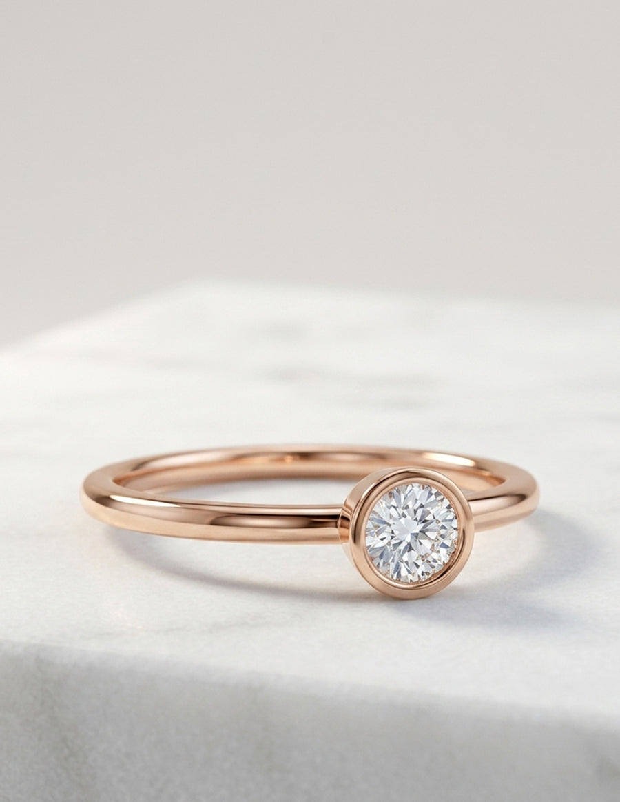 Anillo de Compromiso - solitario - AMORE579-RD-CZ