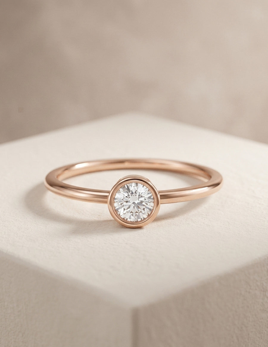 Anillo de Compromiso - solitario - AMORE579-RD-CZ