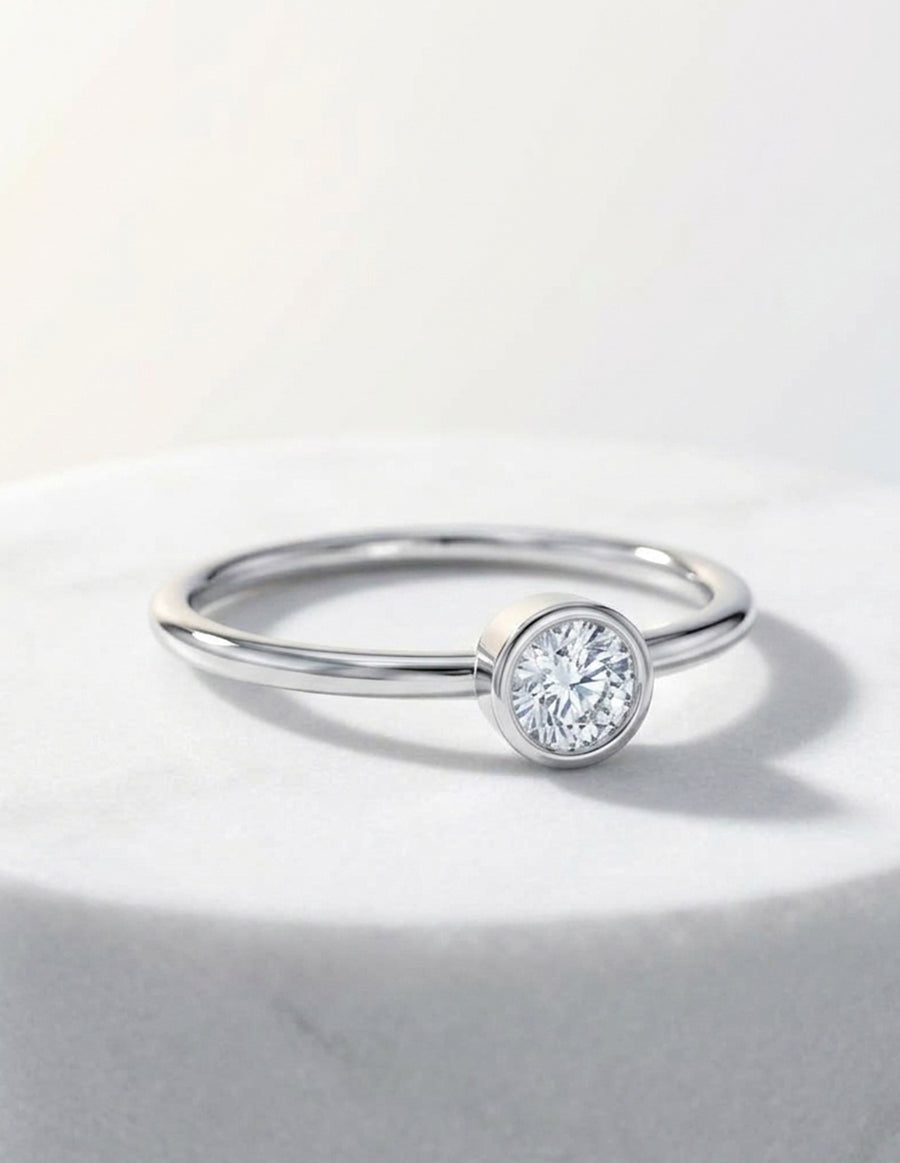 Anillo de Compromiso - solitario - AMORE579-RD-CZ