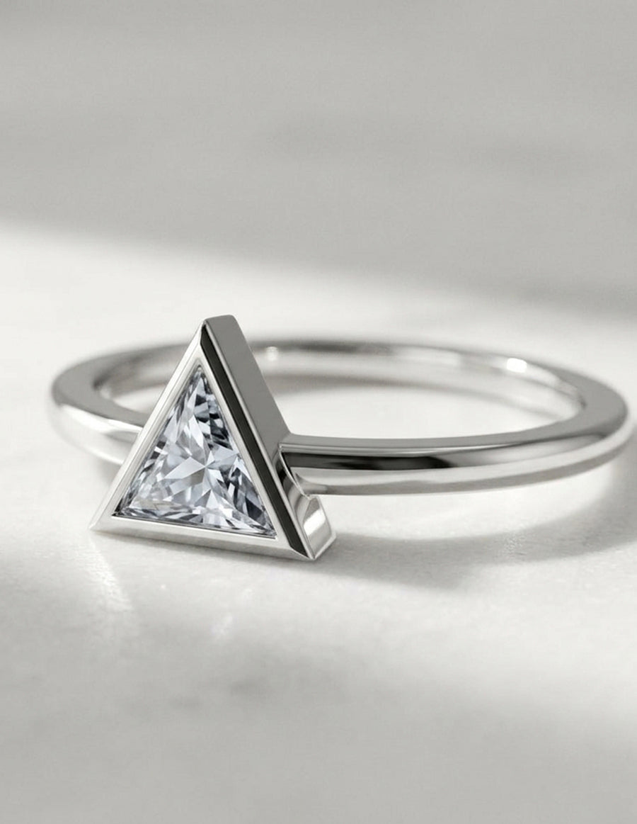 Anillo de Compromiso - solitario - AMORE579-TR-CZ