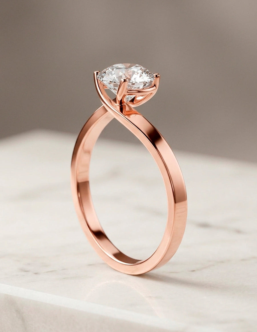 Anillo de Compromiso - solitario - AMORE58-RD-CZ