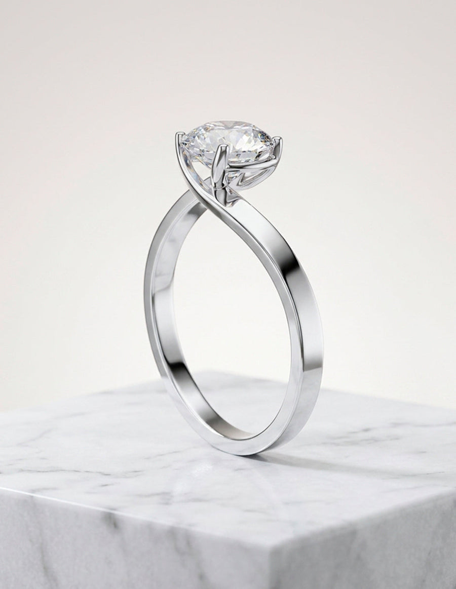 Anillo de Compromiso - solitario - AMORE58-RD-CZ