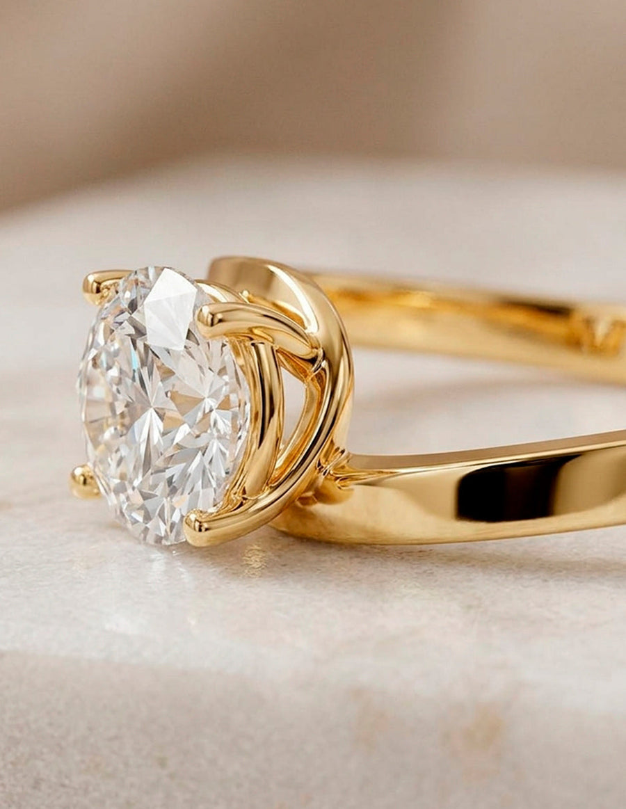 Anillo de Compromiso - solitario - AMORE58-RD-CZ