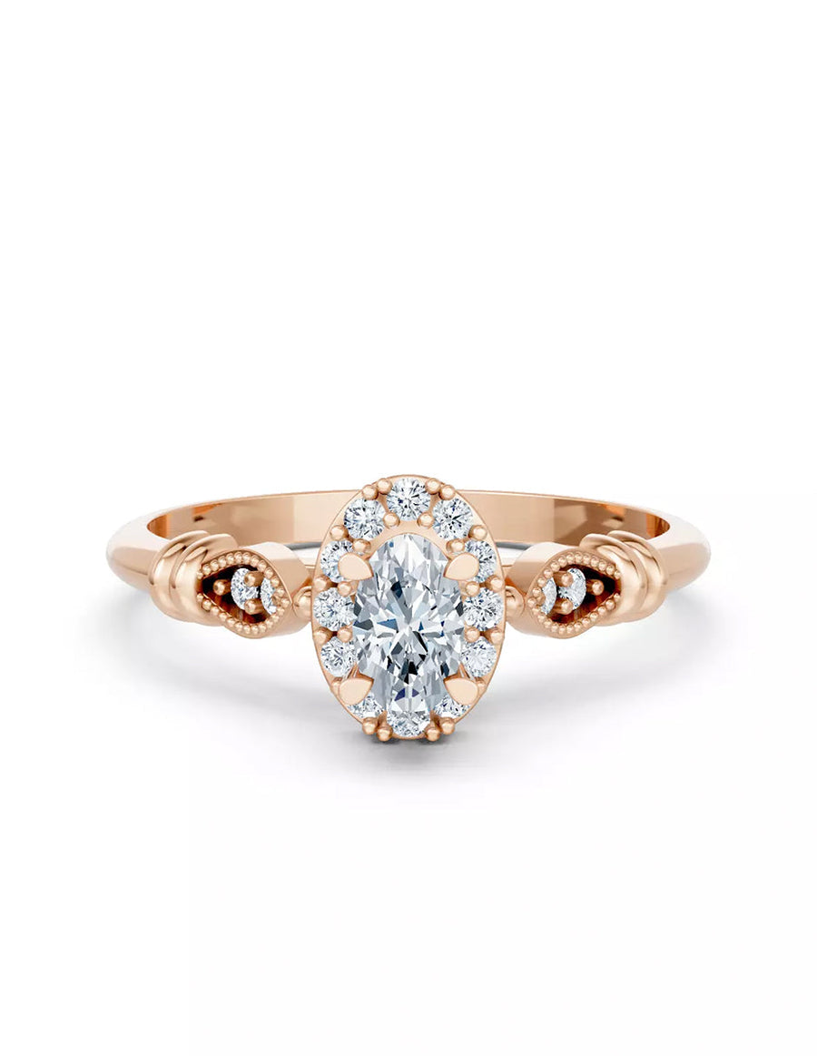 Anillo de Compromiso - halo - AMORE580-OV-CZ
