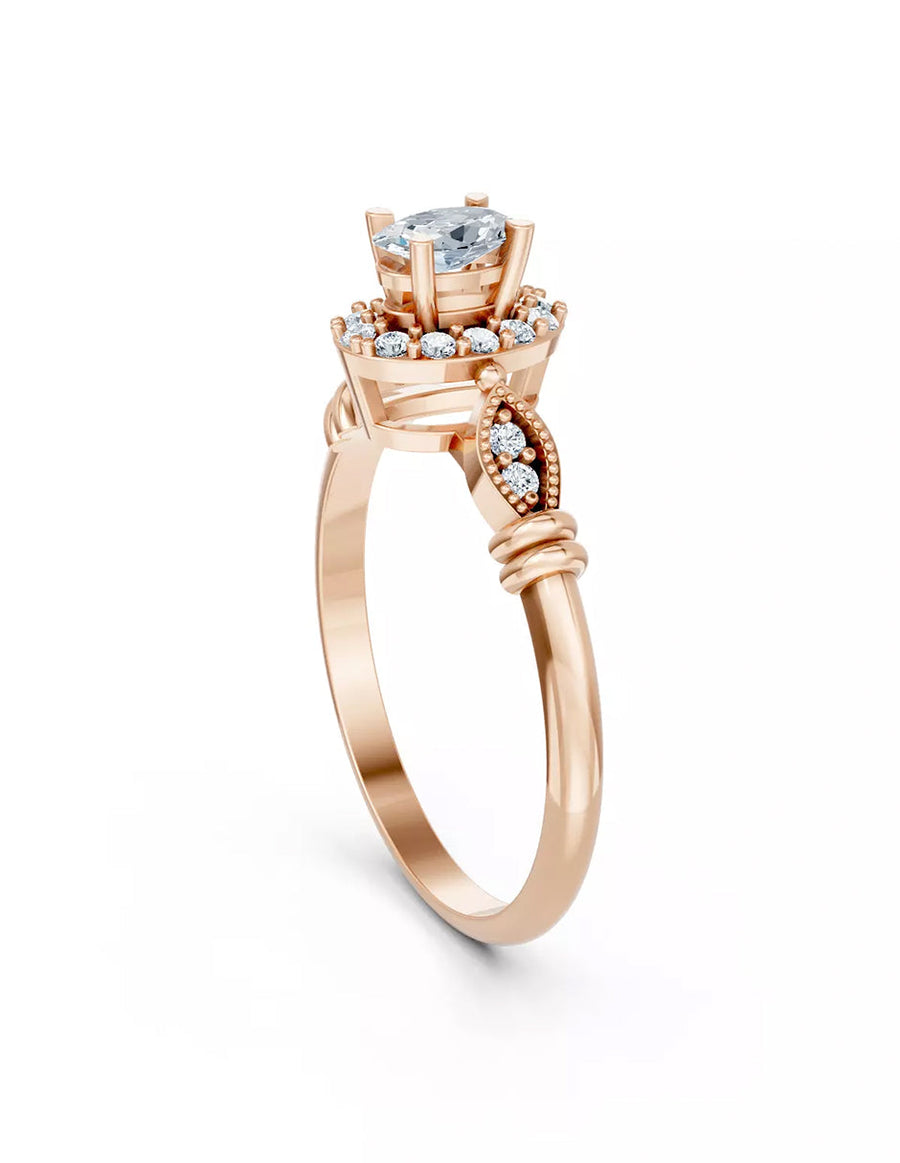 Anillo de Compromiso - halo - AMORE580-OV-CZ