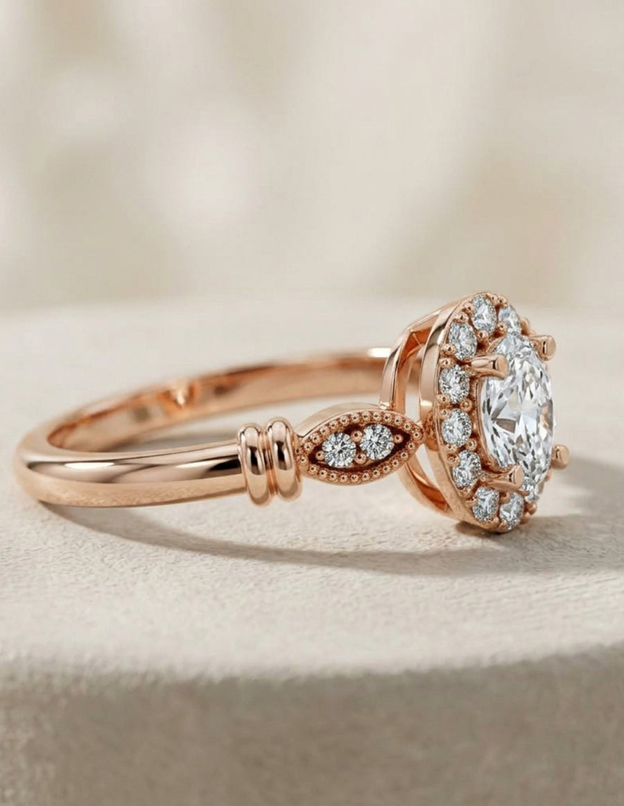Anillo de Compromiso - halo - AMORE580-OV-CZ