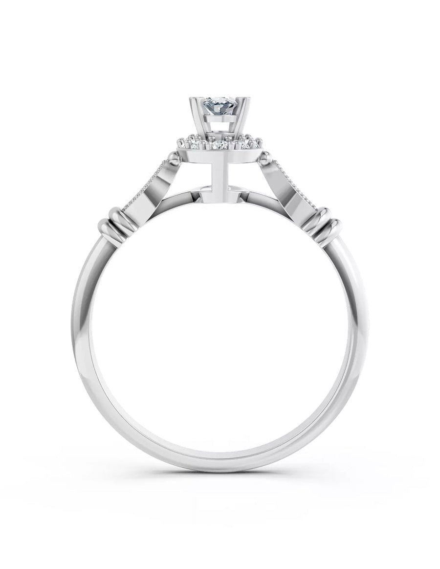 Anillo de Compromiso - halo - AMORE580-OV-CZ