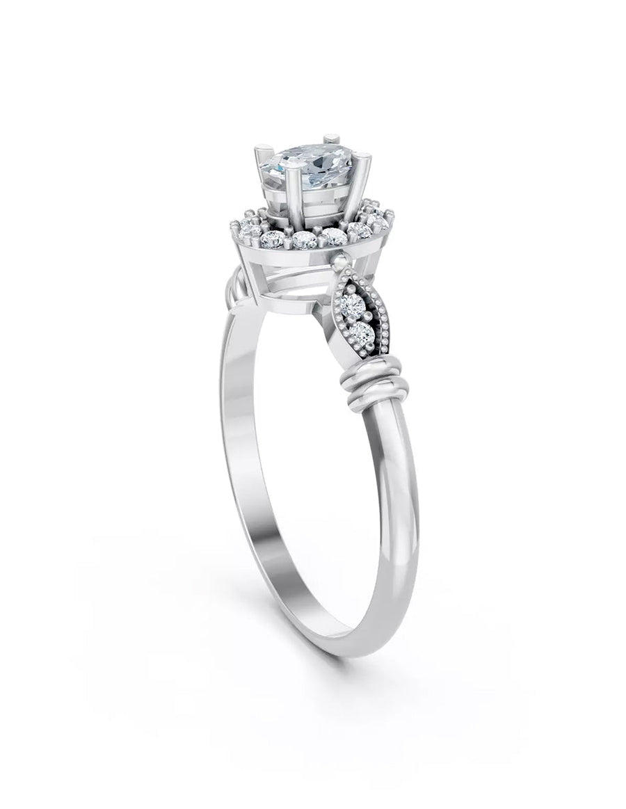 Anillo de Compromiso - halo - AMORE580-OV-CZ