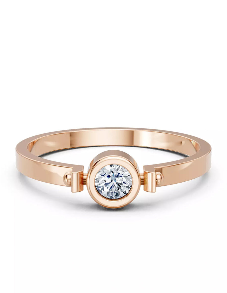 Anillo de Compromiso - solitario - AMORE581-RD-CZ