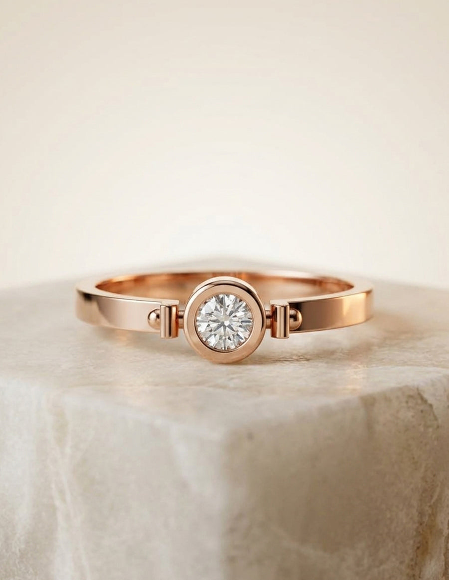 Anillo de Compromiso - solitario - AMORE581-RD-CZ