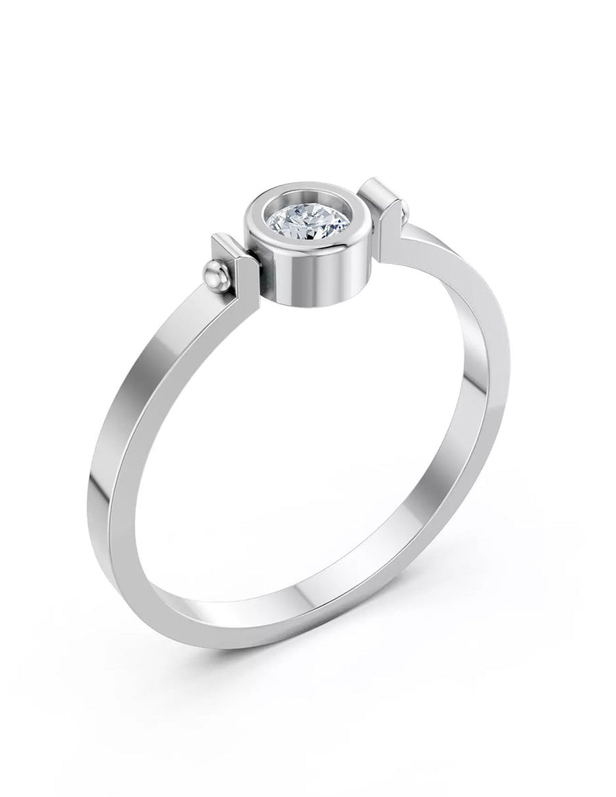 Anillo de Compromiso - solitario - AMORE581-RD-CZ