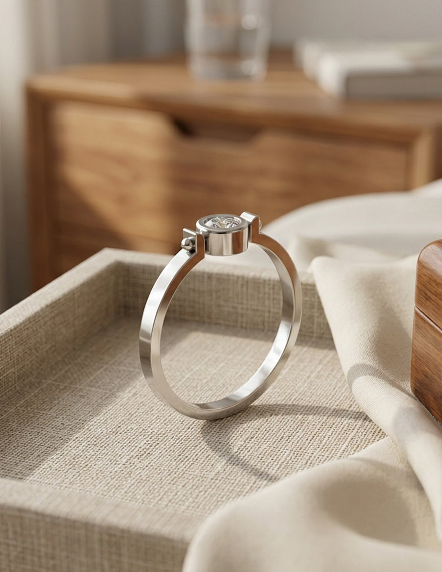 Anillo de Compromiso - solitario - AMORE581-RD-CZ
