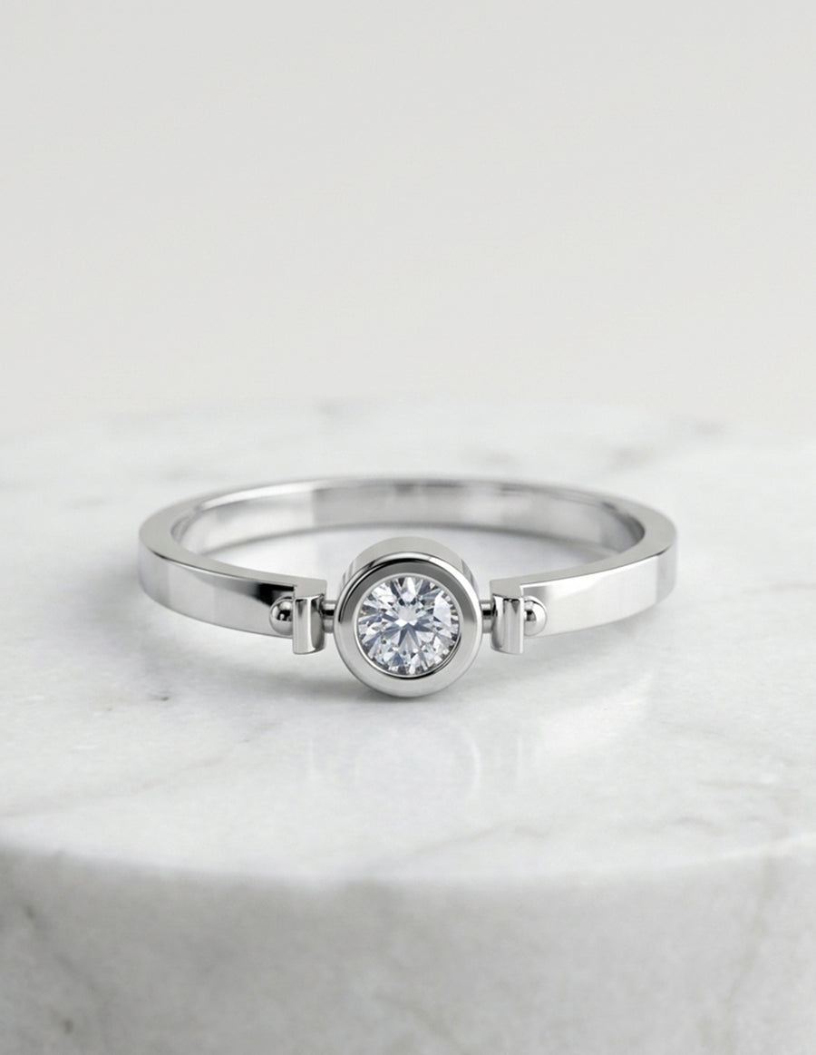 Anillo de Compromiso - solitario - AMORE581-RD-CZ