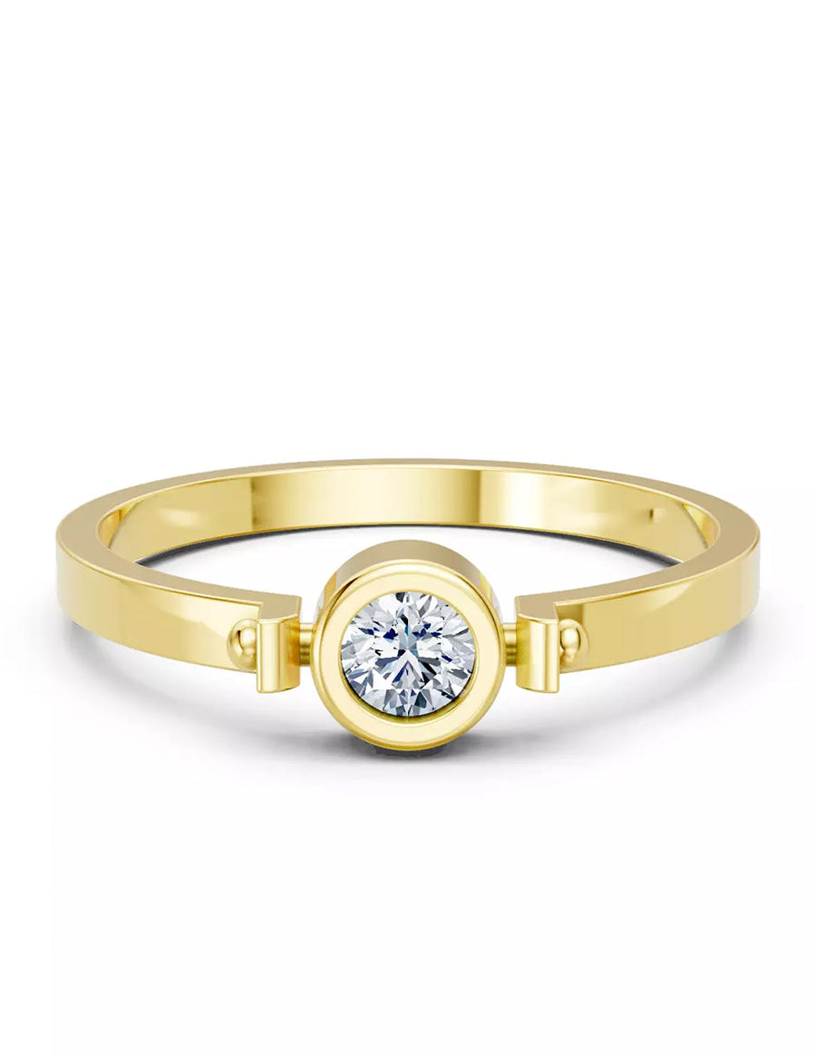 Anillo de Compromiso - solitario - AMORE581-RD-CZ