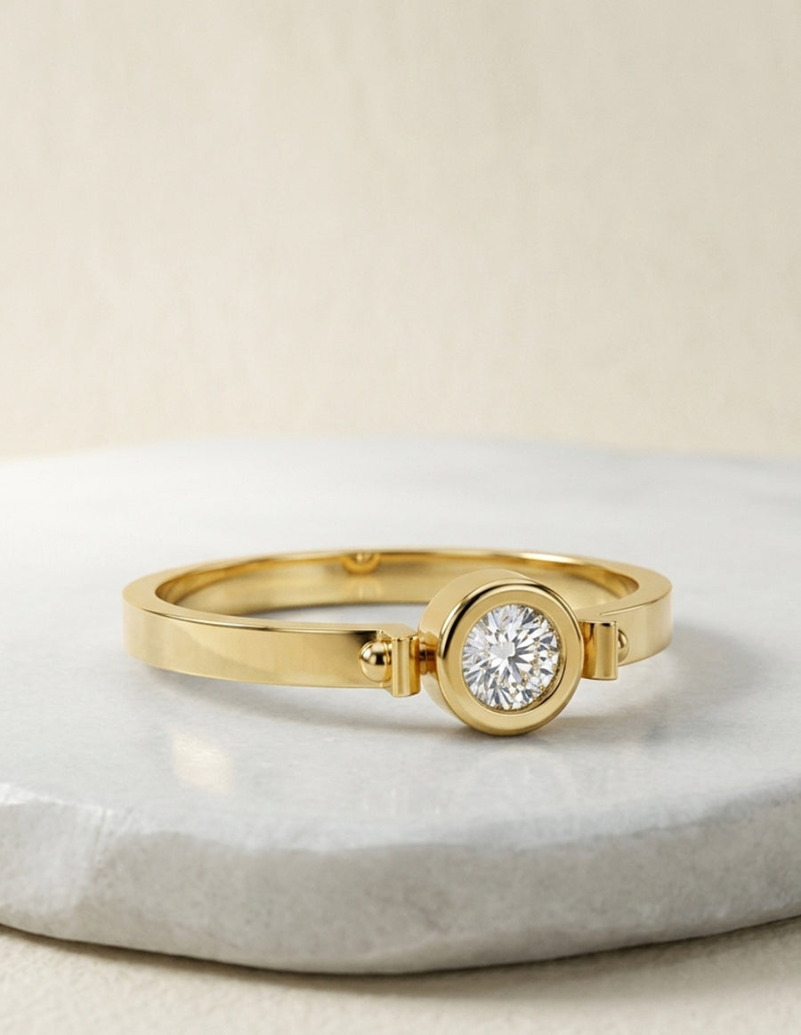 Anillo de Compromiso - solitario - AMORE581-RD-CZ