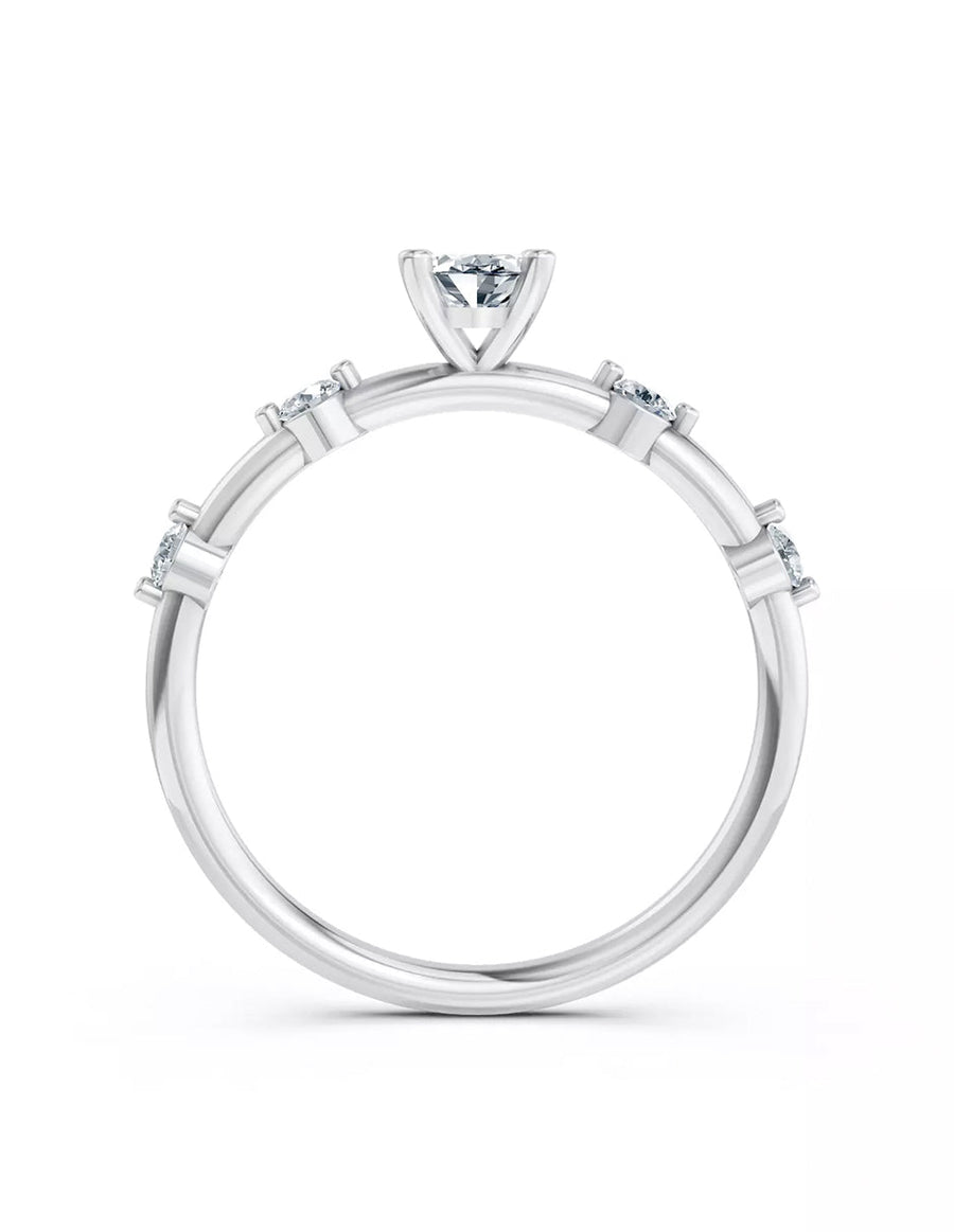 Anillo de Compromiso - piedras laterales - AMORE583-OV-CZ
