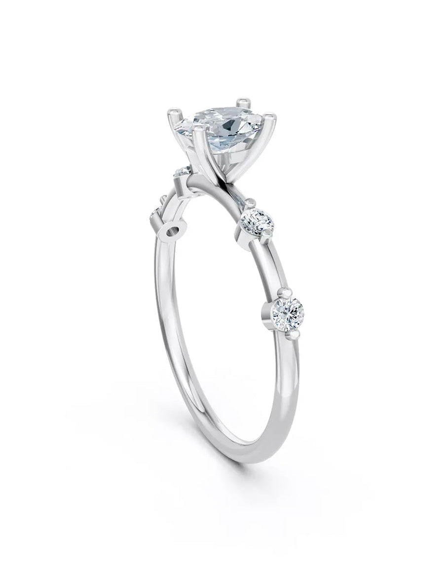 Anillo de Compromiso - piedras laterales - AMORE583-OV-CZ