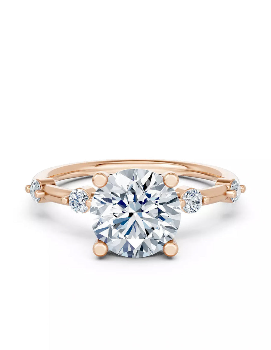 Anillo de Compromiso - piedras laterales - AMORE583-RD-CZ