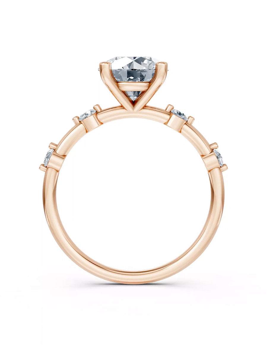 Anillo de Compromiso - piedras laterales - AMORE583-RD-CZ