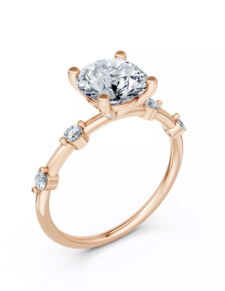 Anillo de Compromiso - piedras laterales - AMORE583-RD-CZ