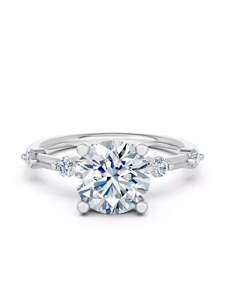 Anillo de Compromiso - piedras laterales - AMORE583-RD-CZ