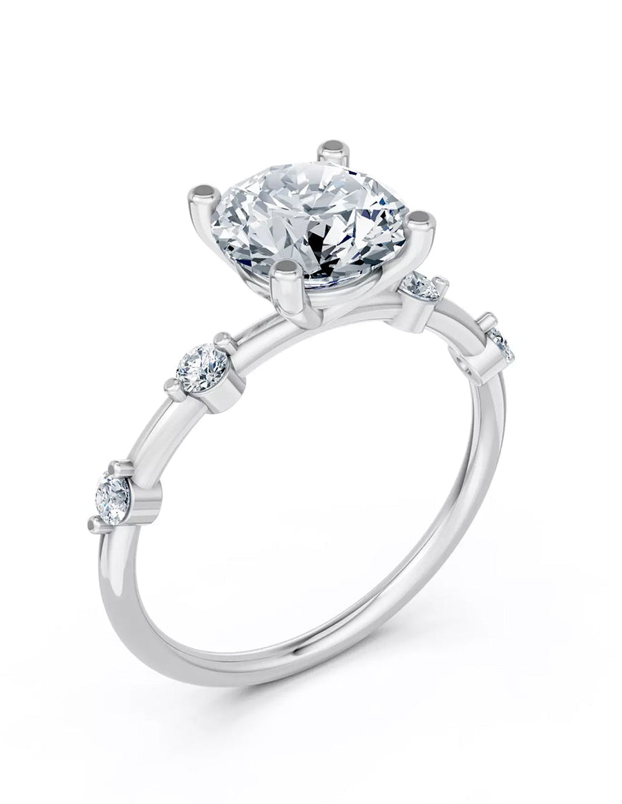 Anillo de Compromiso - piedras laterales - AMORE583-RD-CZ