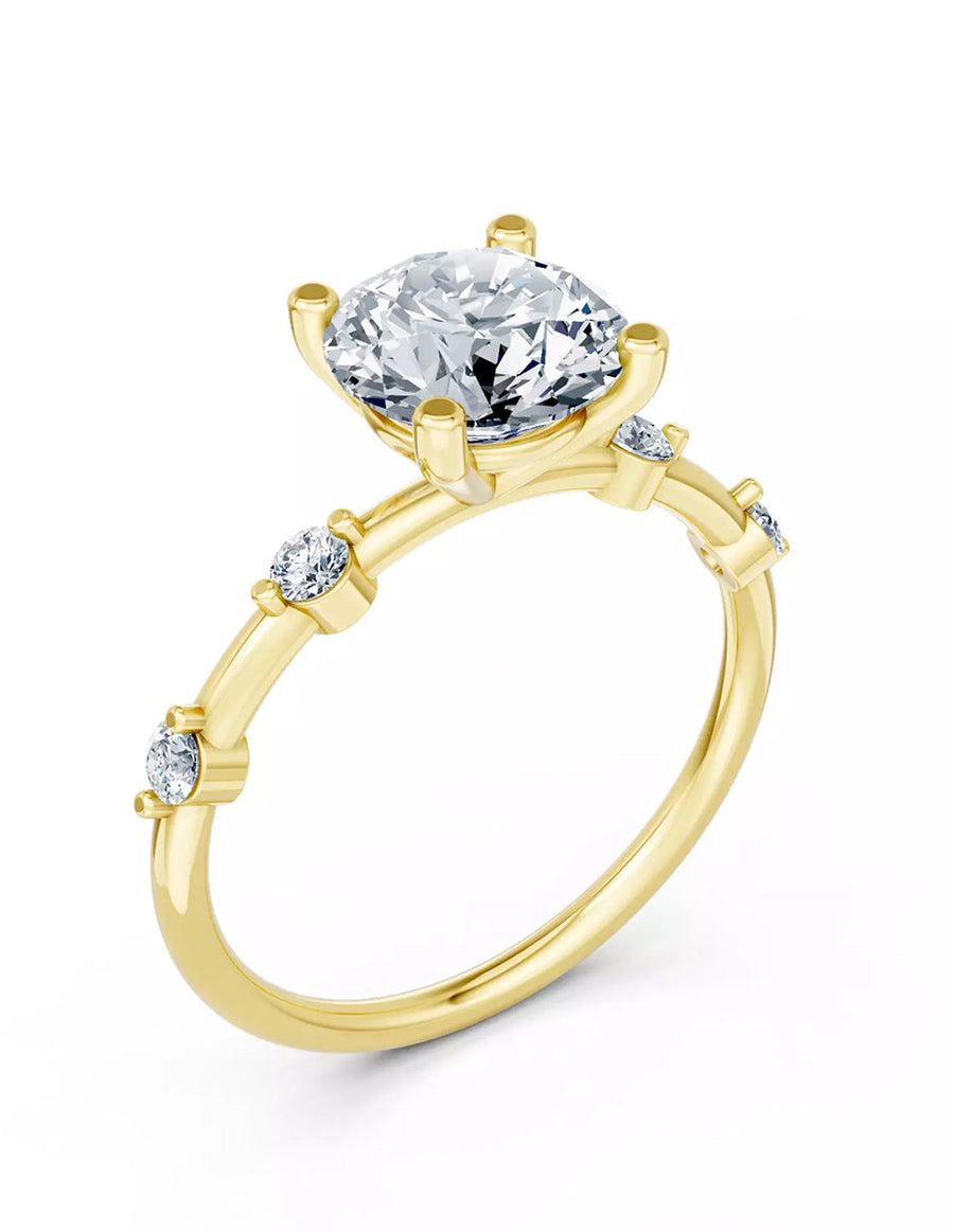 Anillo de Compromiso - piedras laterales - AMORE583-RD-CZ