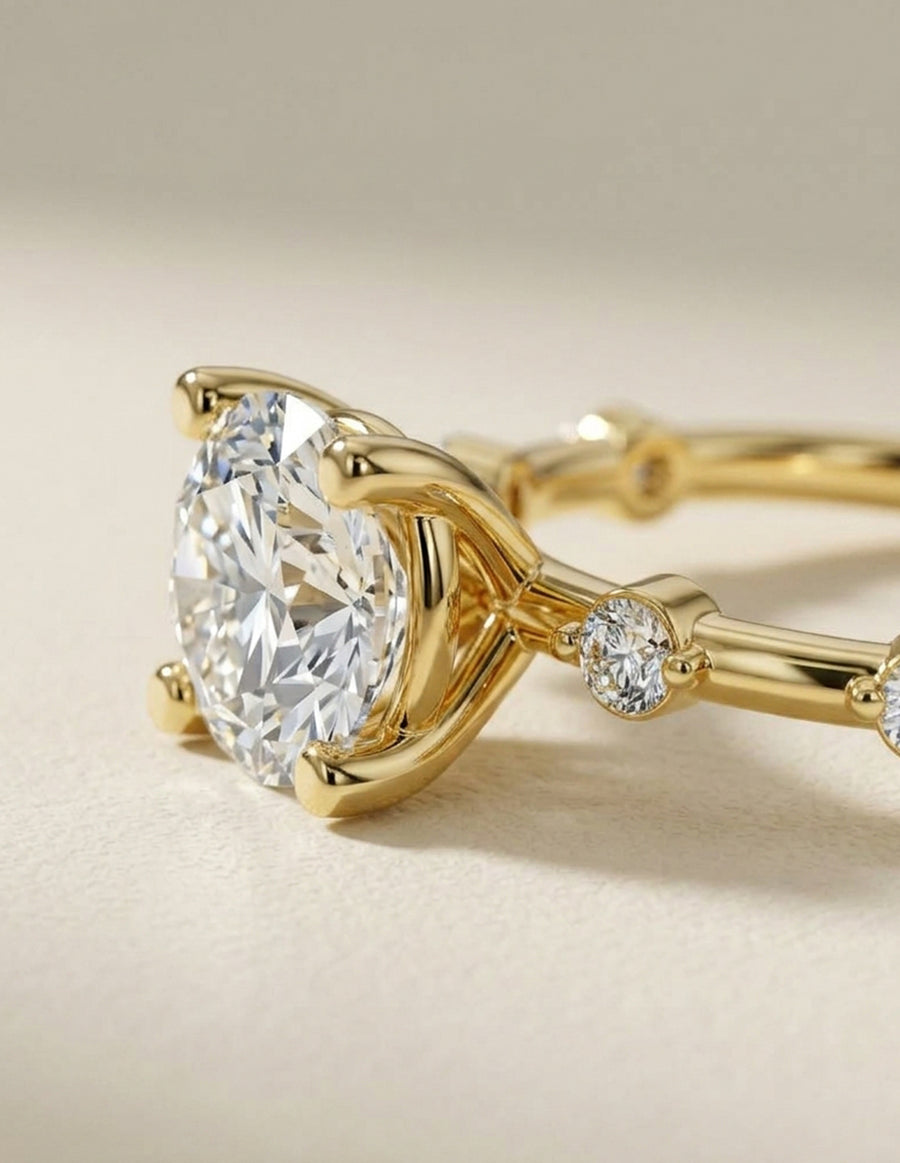 Anillo de Compromiso - piedras laterales - AMORE583-RD-CZ