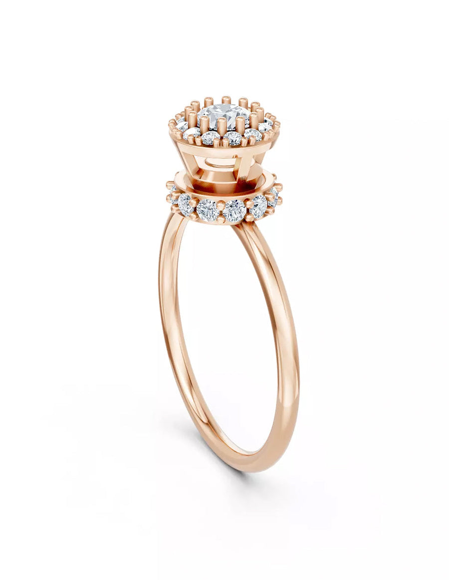 Anillo de Compromiso - halo - AMORE585-RD-CZ