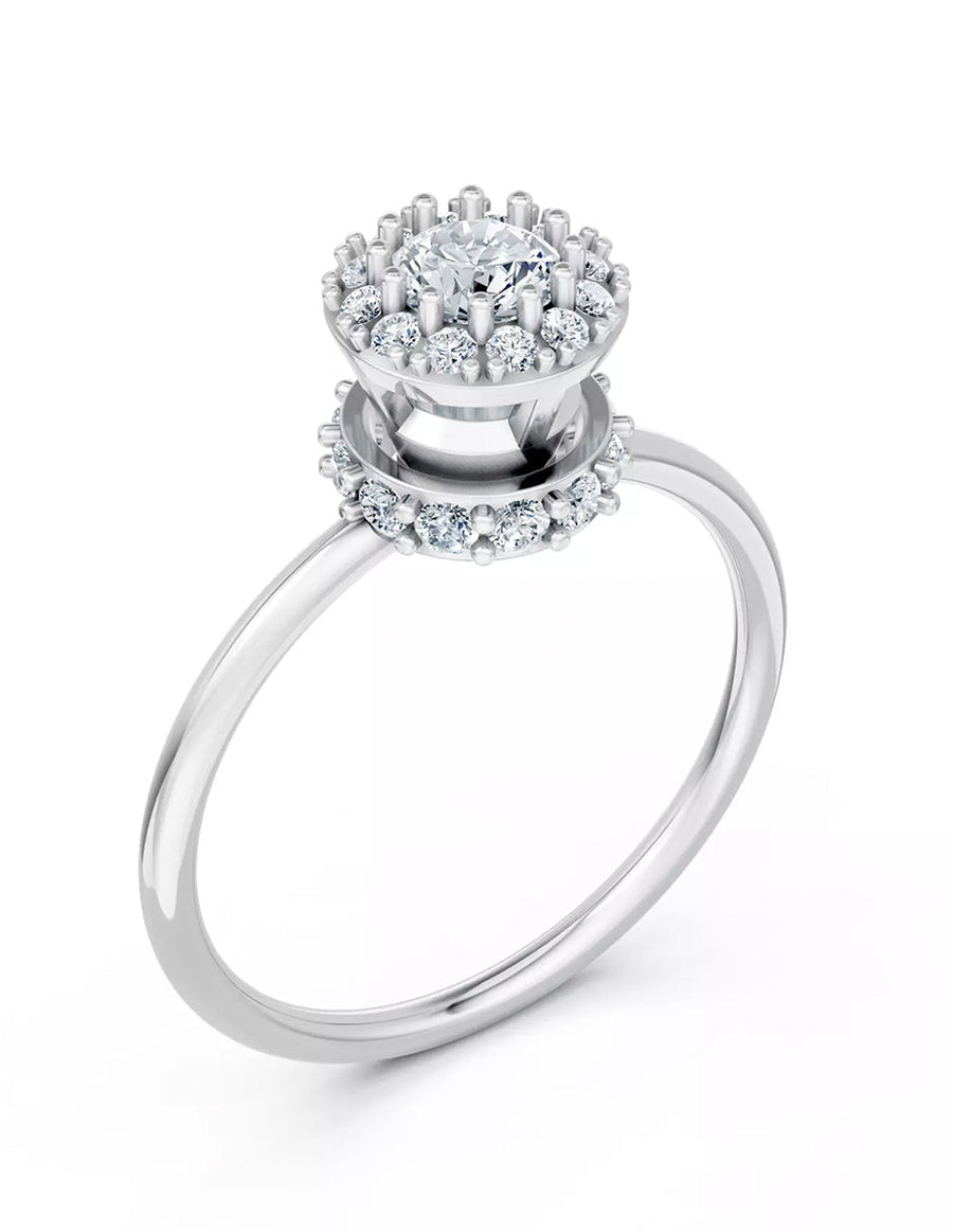 Anillo de Compromiso - halo - AMORE585-RD-CZ