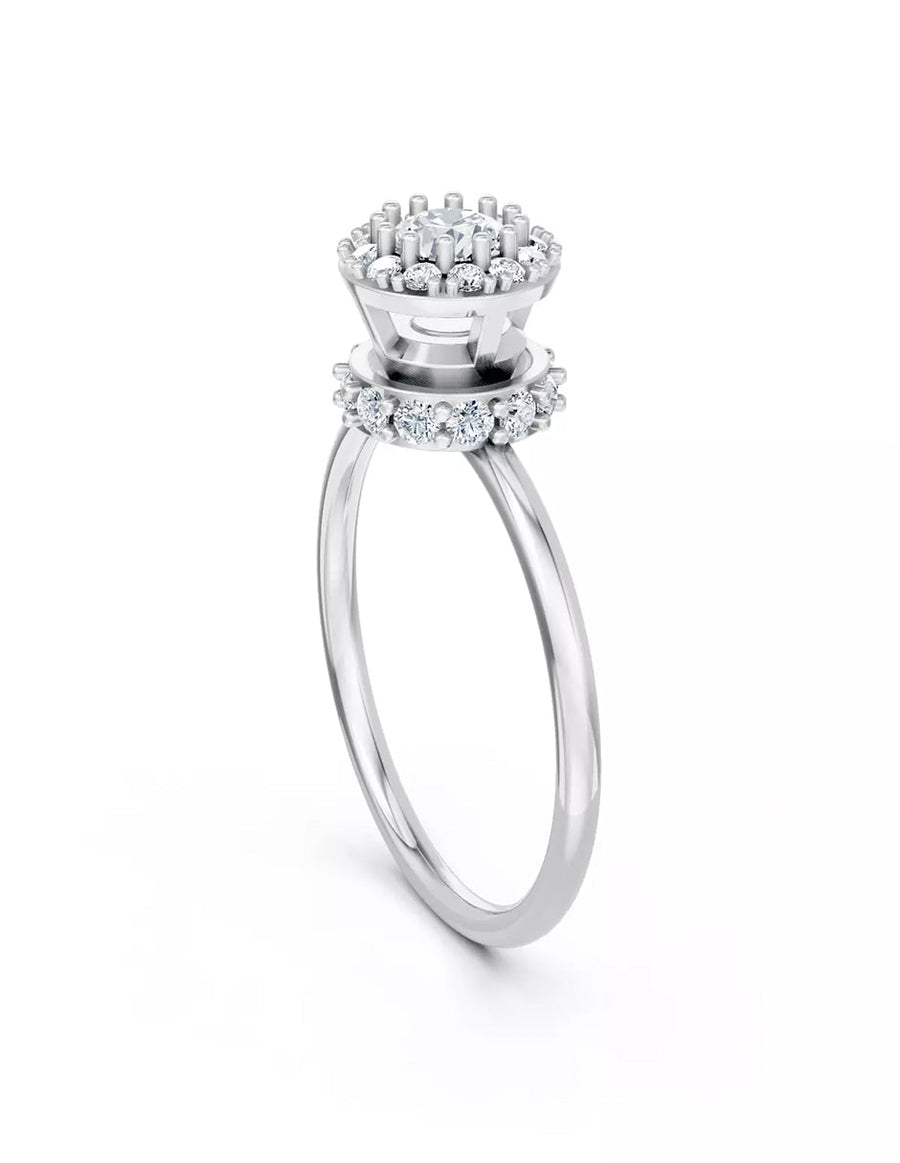 Anillo de Compromiso - halo - AMORE585-RD-CZ