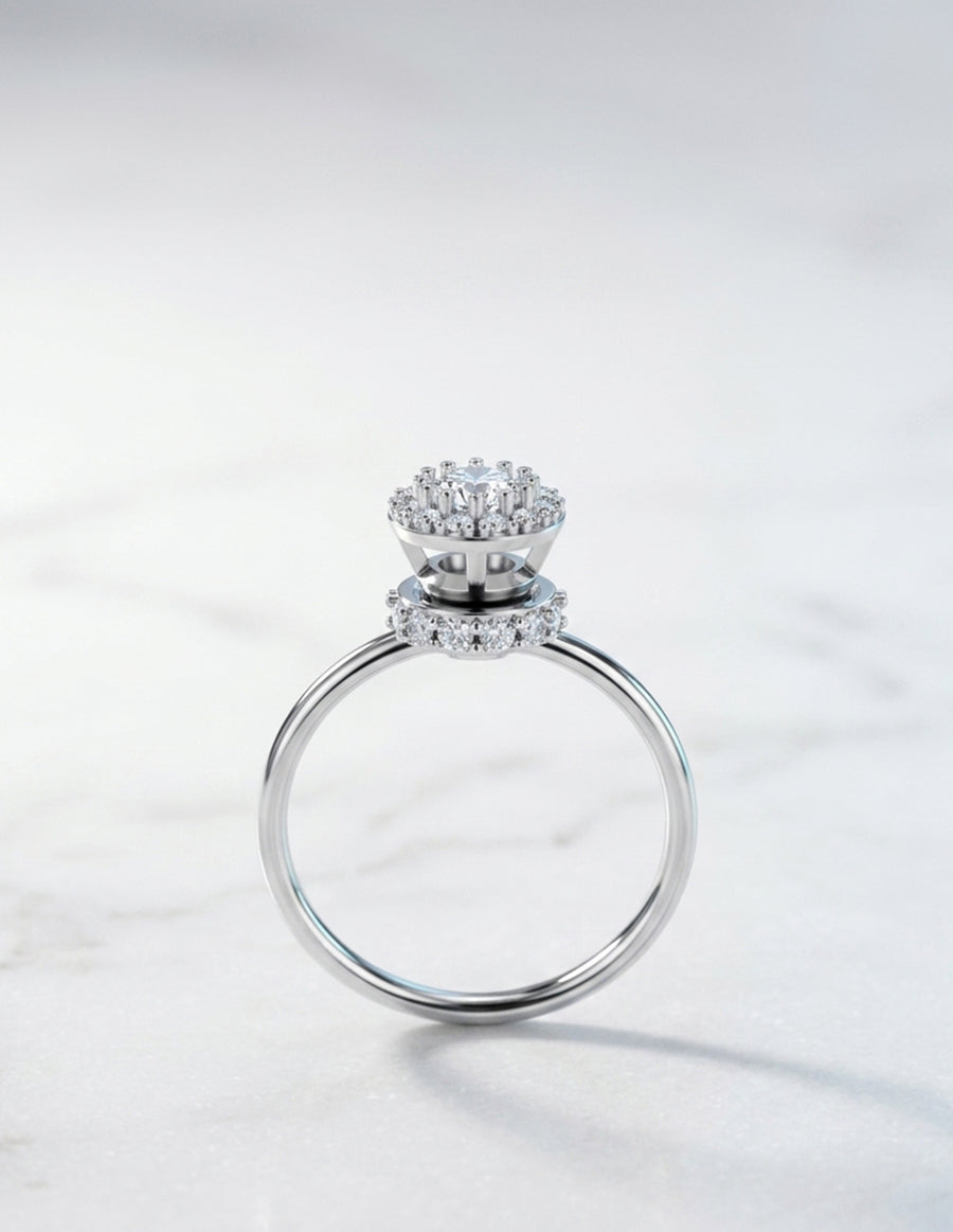 Anillo de Compromiso - halo - AMORE585-RD-CZ
