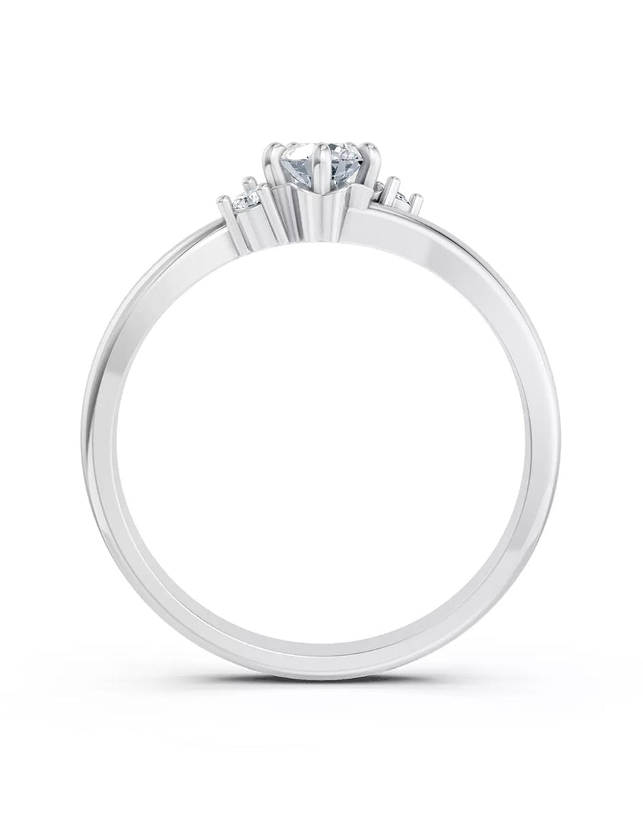 Anillo de Compromiso - piedras laterales - AMORE586-RD-CZ