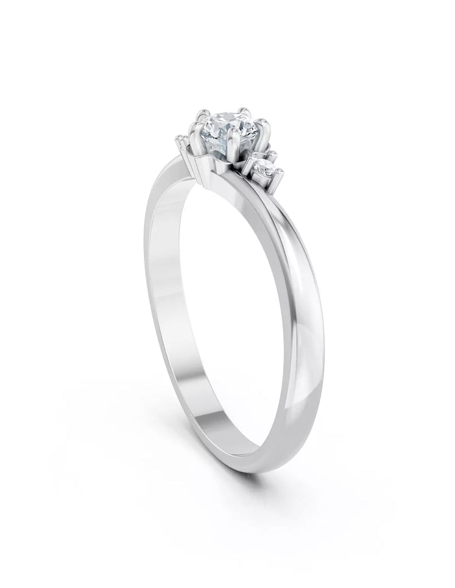 Anillo de Compromiso - piedras laterales - AMORE586-RD-CZ