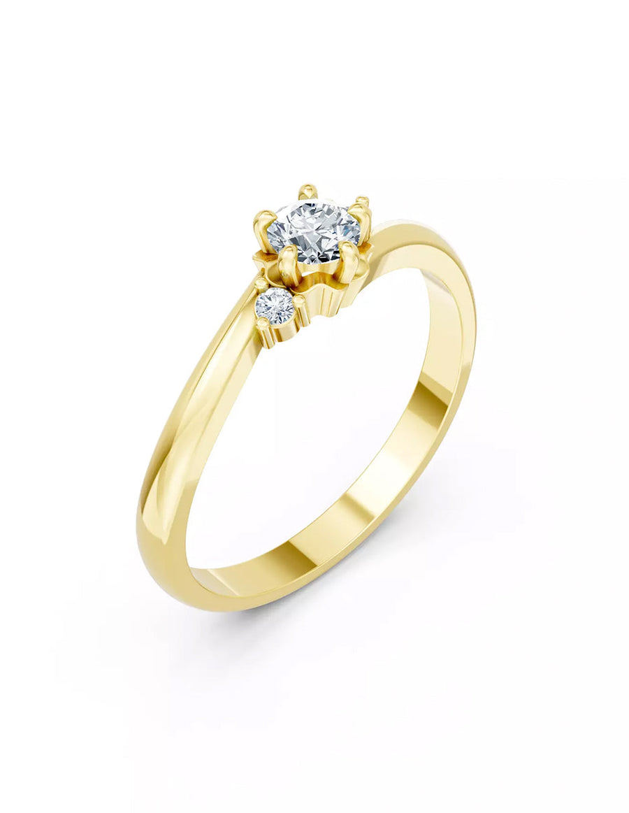 Anillo de Compromiso - piedras laterales - AMORE586-RD-CZ