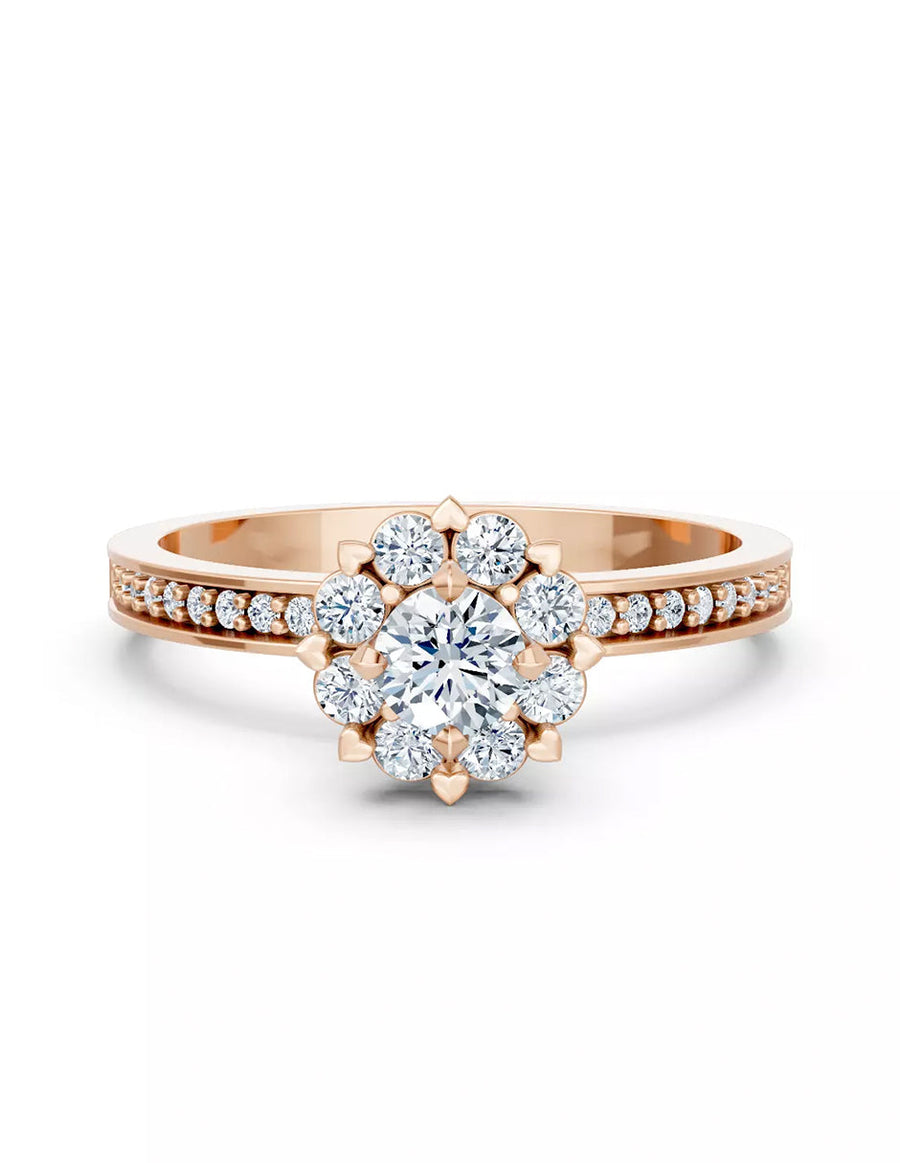 Anillo de Compromiso - halo - AMORE587-RD-CZ