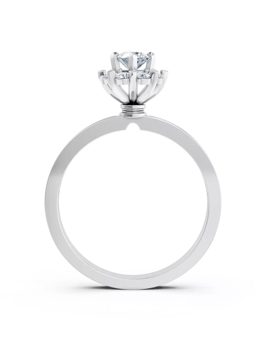 Anillo de Compromiso - halo - AMORE587-RD-CZ