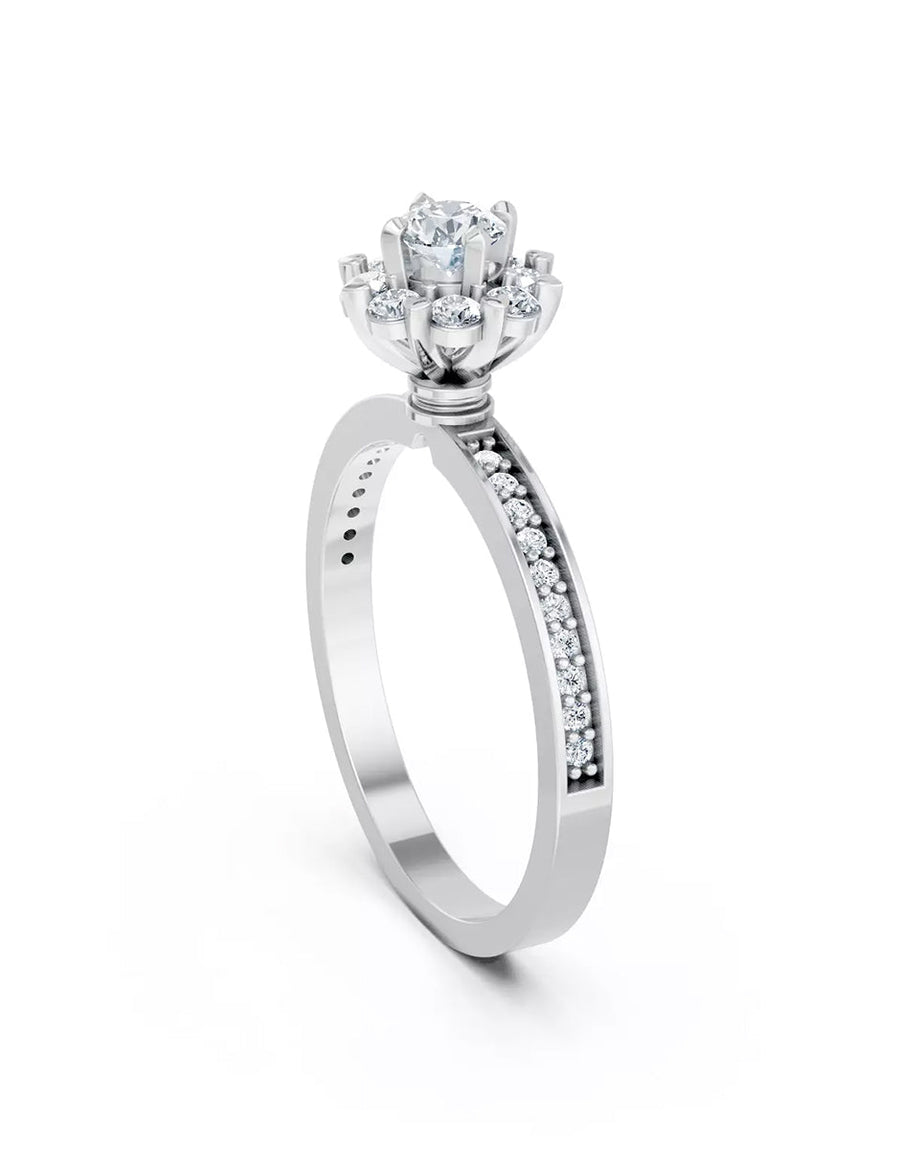 Anillo de Compromiso - halo - AMORE587-RD-CZ